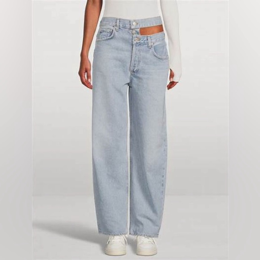 Agolde jeans Broken Waistband Straight-Leg Jeans y2k highrise organic sz 32